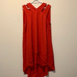 Lori m Collection Red Asymmetrical Dress